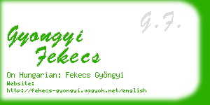 gyongyi fekecs business card